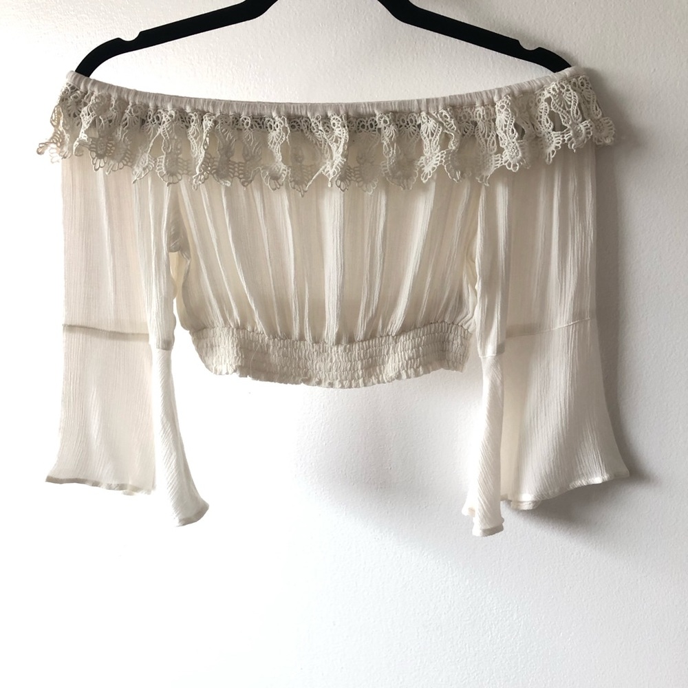 🆕Miss Selfridge Petite Off The Shoulder Lace Top